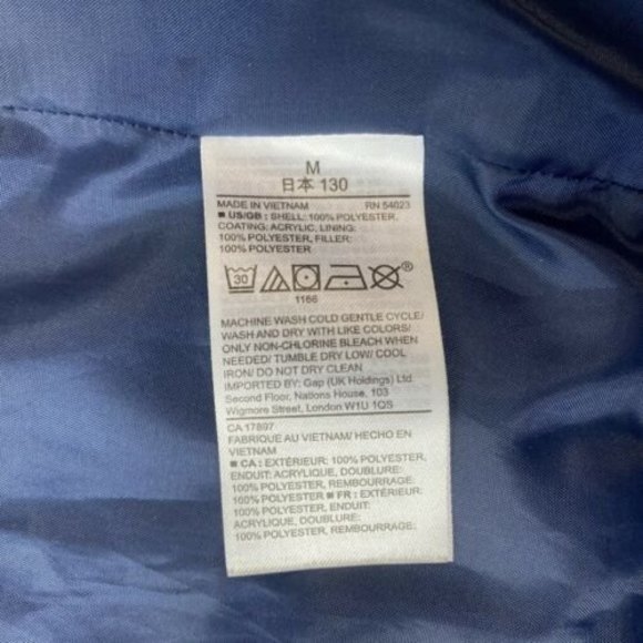 GAP Kids Girls Medium Puffer Vest Full Zip Blue With Silver Snowflakes Accent - Picture 6 of 7